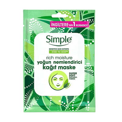 Simple Rich Moisture Yoğun Nemlendirici Kağıt Maske 1 Adet