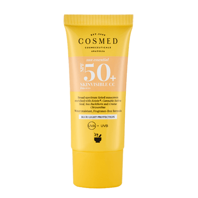 Cosmed Skinvisible CC SPF 50 Tüm Cilt Tipleri İçin Renkli CC Yüz Güneş Kremi Yeni Nesil Filtreler 30ml