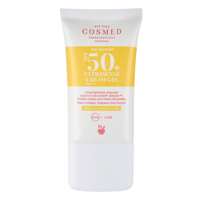 Cosmed Ultrasense Cream Gel Hassas ve Kızarıklığa Eğilimli Ciltler için Yatıştırıcı, Sakinleştirici Yüz Güneş Kremi - Yeni Nesil Filtreler 40ml