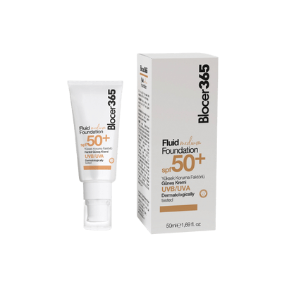 Blocer365 Renkli Güneş Fondöten Medium SPF50+