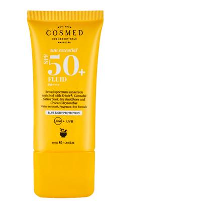 Cosmed Fluid SPF 50 Tüm Cilt Tipleri için Yüz Güneş Kremi Yeni Nesil Filtreler 50 ml