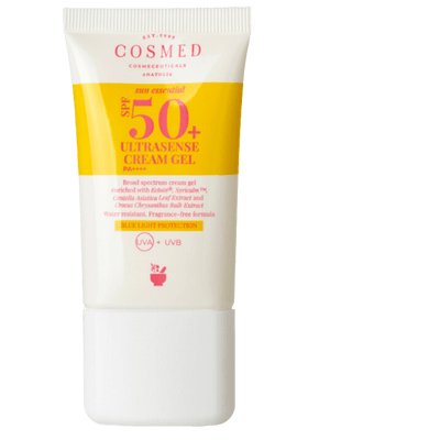 Cosmed Ultrasense Cream Gel Hassas ve Kızarıklığa Eğilimli Ciltler için Yatıştırıcı, Sakinleştirici Yüz Güneş Kremi - Yeni Nesil Filtreler 40 ml
