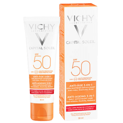 Vichy CAPITAL SOLEIL Çok Yüksek Korumalı Leke Karşıtı Yüz Kremi - SPF 50+ (UVA+UVB)