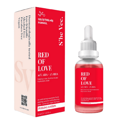 S'he Vec. Red Of Love Bariyer Onarımı & Güçlü Antioksidan Koruma Sağlayan Yenileyici Kırmızı Peeling Losyon