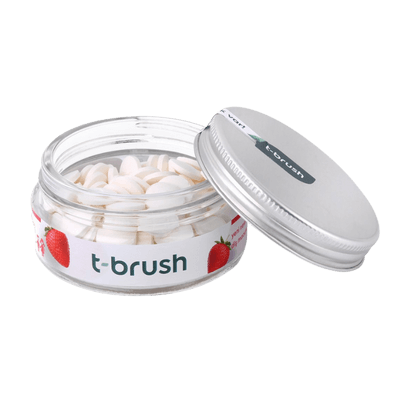 T-Brush Çilek Aromalı Diş Macunu Tableti - Florürsüz