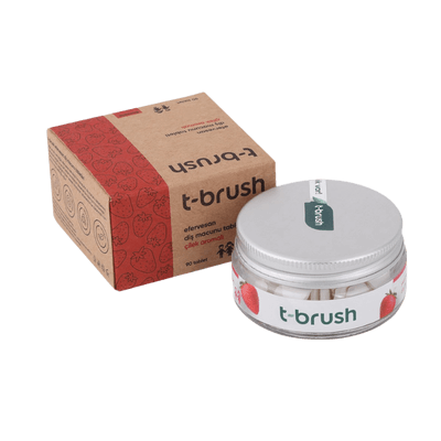 T-Brush Çilek Aromalı Diş Macunu Tableti - Florürsüz