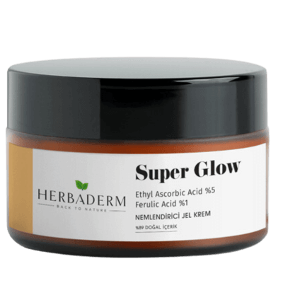 Herbaderm Super Glow Aydınlatıcı, Leke Karşıtı C Vitamini + Ferulik Asit Nemlendirici Jel Krem