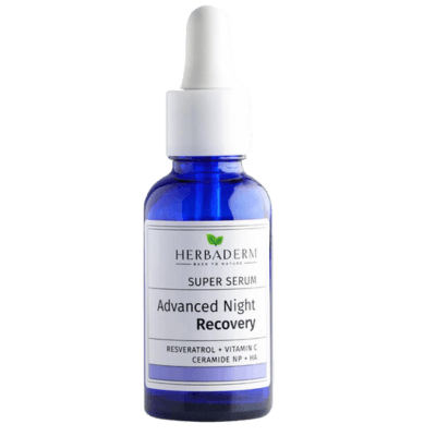Herbaderm Advanced Night Recovery Kırışıklık Karşıtı, Aydınlatıcı Resveratrol + Ceramide + C Vitamini + Ha Gece Serumu