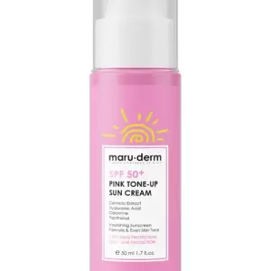 Maruderm Güneş Kremi | SPF 50+ Pembe Ton Eşitleyici (Pink Tone-Up) Güneş Kremi 50 mL| Yeni Nesil Kore Filtreli